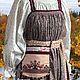Карман "лакомка" льняной с вышивкой крестиком, Народные костюмы, Борское,  Фото №1