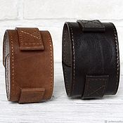 Украшения handmade. Livemaster - original item Brown Leather Watch Strap, Wide Leather Watch Bracelet. Handmade.