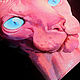 Order Interior painting: ' Very pink sphinx' 70h70 cm. Galkitan. Livemaster. . Pictures Фото №3