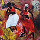  ' African dancing by the campfire' acrylic painting, Pictures, Ekaterinburg,  Фото №1