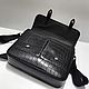 Order Men's bag, made of genuine crocodile leather, in black. SHOES&BAGS. Livemaster. . Men\'s bag Фото №3