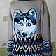 Вязанный тёплый пуловер с волком. Пуловеры. IRINA--handmade. Интернет-магазин Ярмарка Мастеров.  Фото №2