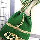 Green bag-bag in the style of 'boho' made of natural jute. Bucketbag. irina-belaya-3. My Livemaster. Фото №5