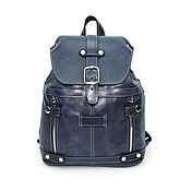 Сумки и аксессуары handmade. Livemaster - original item Small women`s leather backpack blue Monique Mod R13m-661. Handmade.
