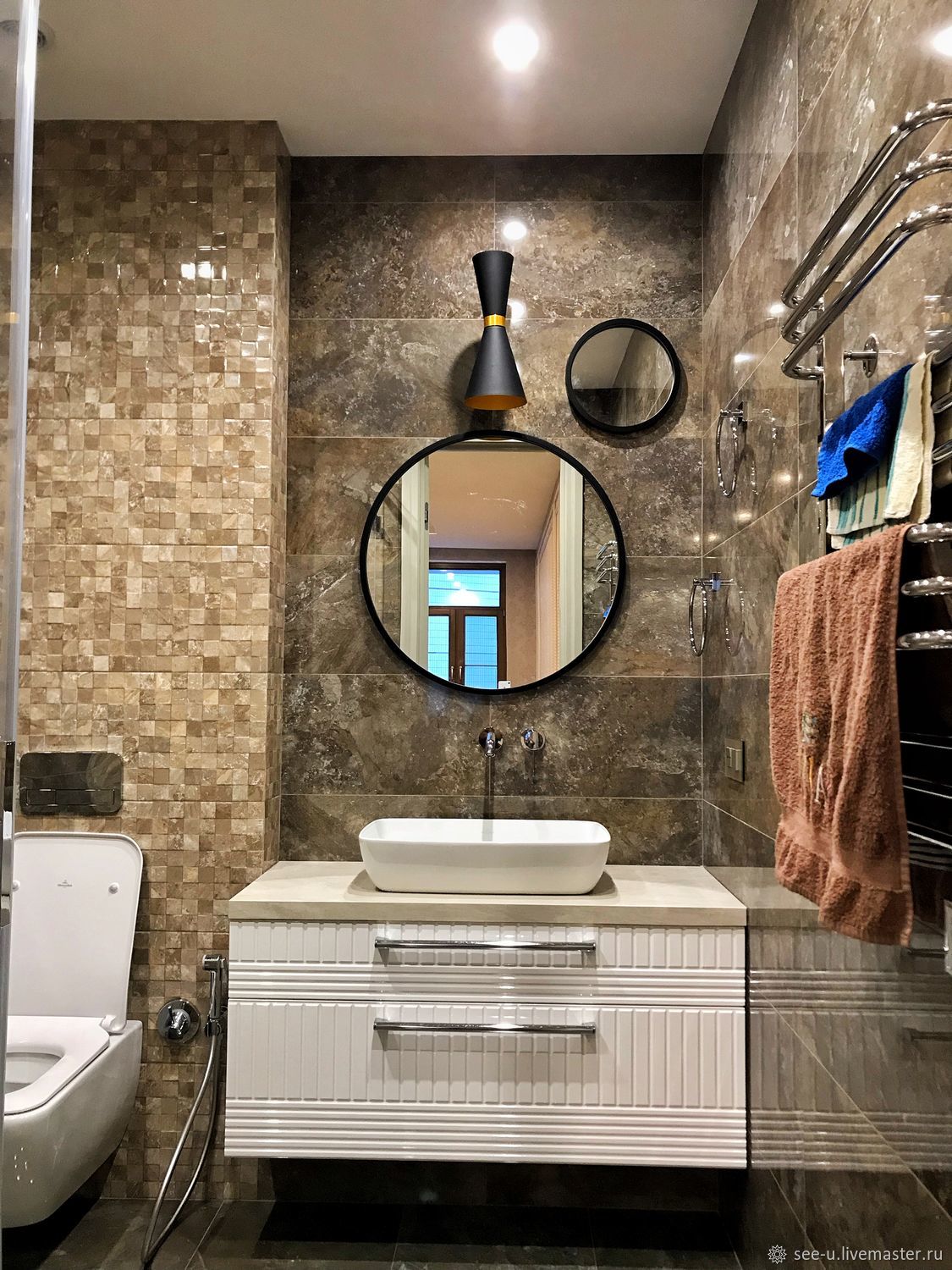 Зеркало в ванной комнате интерьер