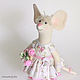 Textile interior mouse in a white and pink dress. Tilda Toys. CountryKids - doll with a soul. My Livemaster. Фото №6