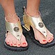 Sandals gold low genuine leather through the finger. Any colors and sizes are available to order!
