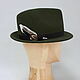 Tyrolean hat with feathers. Color dark olive. Hats1. Exclusive HATS. LANA ANISIMOVA.. Online shopping on My Livemaster.  Фото №2