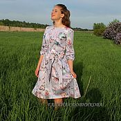 Летнее сатиновое платье "ФЛОРА"