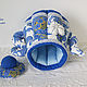 Order Textile teapot-box Gzhel. Gift, cozy kitchen, small candy dish. Elena Gavrilova. Livemaster. . Box Фото №3