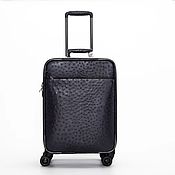 Сумки и аксессуары handmade. Livemaster - original item Suitcase made of genuine ostrich leather, in black.. Handmade.