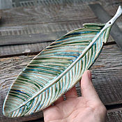 Для дома и интерьера handmade. Livemaster - original item stand for incense: The feather is green. Handmade.