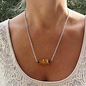 Украшения handmade. Livemaster - original item Amber Pendant made of raw amber on a chain. Handmade.