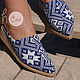 Тканевые мюли "Ethnic Blue". Мюли. HolyCowChic. Ярмарка Мастеров.  Фото №4
