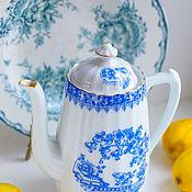 Посуда handmade. Livemaster - original item Antique porcelain coffee pot teapot China blau Bavaria. Handmade.