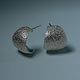 Серьги-хупы серебряные Shell. Серьги-кольца. arc jewels. Ярмарка Мастеров.  Фото №6