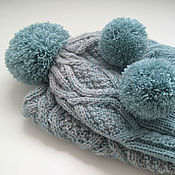 Children's knitted set - beanie and scarf 