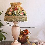 Настольная лампа (абажур батик) "Дивный сад", светильник