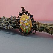 Украшения handmade. Livemaster - original item Pendant on a chain with irises. Handmade.
