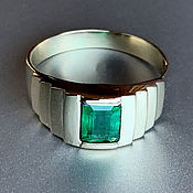Украшения handmade. Livemaster - original item Men`s Gold Ring with Emerald (1,49 ct) Handmade Ring. Handmade.
