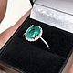 2.14tcw Natural Emerald Oval & Diamond Halo Engagement Ring 14K. Rings. JR Colombian Emeralds (JRemeralds). My Livemaster. Фото №4