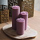 Natural candles made of colored wax Lilac color Candle as a gift, Candles, Saratov,  Фото №1