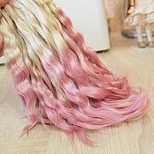 Материалы для творчества handmade. Livemaster - original item Hair for dolls is natural. ( Ombre 2 colors wheat / pink). Handmade.