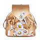 Womens leather backpack 'Daisies Golden', Backpacks, St. Petersburg,  Фото №1