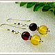 Earrings 'Colored balls' amber silver. Earrings. Frollena II. Natural Baltic amber. My Livemaster. Фото №4