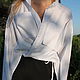 Рубашка женская, с завязками. Белая рубашка, Рубашки, Санкт-Петербург,  Фото №1