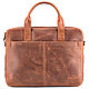 Leather business bag 'Guillermo '(red crazy). Classic Bag. Russian leather Guild. Online shopping on My Livemaster.  Фото №2