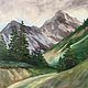 Oil painting with mountains and coniferous trees ' Snow-capped mountains», Pictures, Novosibirsk,  Фото №1