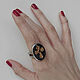 Винтажное кольцо с крестом Таинственный символ, черная эмаль, Религиозное кольцо, Москва,  Фото №1