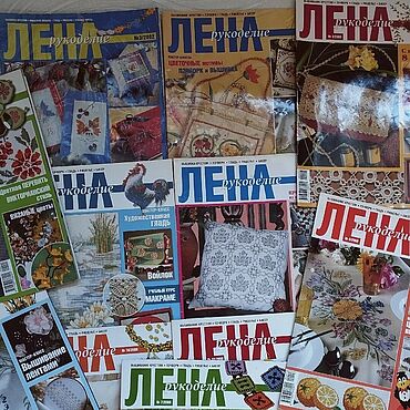 Винтаж ручной работы. Ярмарка Мастеров - ручная работа Винтаж: ЖУРНАЛЫ ЛЕНА РУКОДЕЛИЕ, ВЫШИВКА, ВЯЗАНИЕ 11 шт. В ПАПКЕ ВИНТАЖ. Handmade.