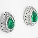 Emerald & Diamond Studs 14k, Emerald Diamond Halo Earrings, Emerald Pe. Earrings. JR Colombian Emeralds (JRemeralds). My Livemaster. Фото №4