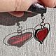 Сердечки витражные серьги из стекла. Серьги классические. VitrajDesign. Ярмарка Мастеров.  Фото №5