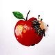 Brooch 'Apple with hedgehog'. Brooches. ETNOMIR (ethnomir). Online shopping on My Livemaster.  Фото №2