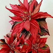 Цветы и флористика handmade. Livemaster - original item Flowers for New Year`s composition / interior poinsettia flower. Handmade.