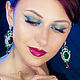 Soutache earrings Anna. Green Emerald Embroidered Earrings. Earrings. LADY-LIZA jewelry shop. My Livemaster. Фото №6