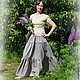 Long skirt tiered 'Cranberry juice',summer skirt,cotton, Skirts, Mytishchi,  Фото №1