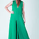 Green, linen and loose jumpsuit - JP0346LE. Jumpsuits & Rompers. EUG fashion. Online shopping on My Livemaster.  Фото №2