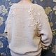 Cardigan Women's seamless beige (100% wool) with embroidery. Jumpers. Любовь (Мастерская Вязания). My Livemaster. Фото №4