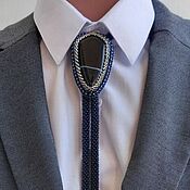 Аксессуары handmade. Livemaster - original item Bolo tie with agate stone blue. Handmade.