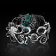 Браслет из серебра Осьминоги с хризоколлой. Браслет-манжета. Aventure.Jewelry. Ярмарка Мастеров.  Фото №5