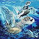 Set for embroidery with beads 'SEA TURTLES', Embroidery kits, Ufa,  Фото №1