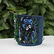 Cuff bracelet with author's embroidery Night orchids in blue. Cuff bracelet. Ural tales (Juli). Online shopping on My Livemaster.  Фото №2