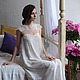 Long Silk Bridal Nightgown With Lace F2, Bridal Lingerie, Wedding Ling, Nightdress, Kiev,  Фото №1