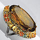 Ring 'Princess' with large gold citrine and tourmalines, Rings, Novaya Usman,  Фото №1