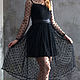 Cocktail dress made of mesh tulle fly, black dress with a full skirt, Dresses, Novosibirsk,  Фото №1