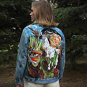 Одежда handmade. Livemaster - original item Denim jacket with embroidery Eagle Project Freedom. Handmade.
